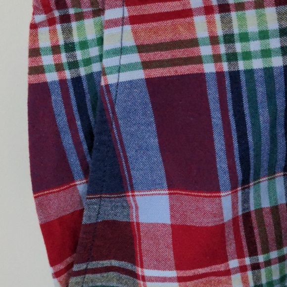 Talbots Women's Size 14 Cotton Side Button Plaid Print Shorts w/Pockets - Picture 4 of 5